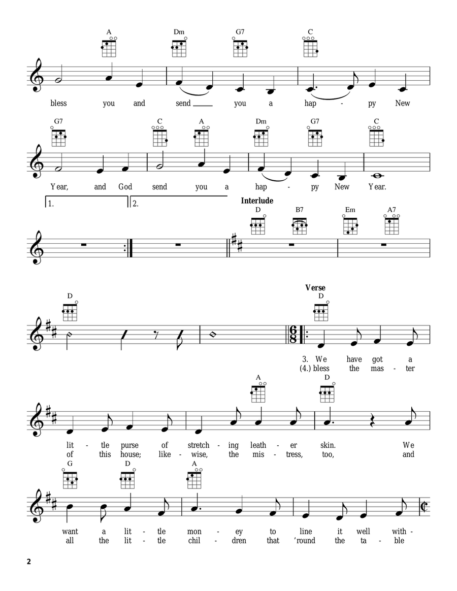 Here We Come A-Caroling Here We Come A-Caroling Ukulele scores gallery preview page 2