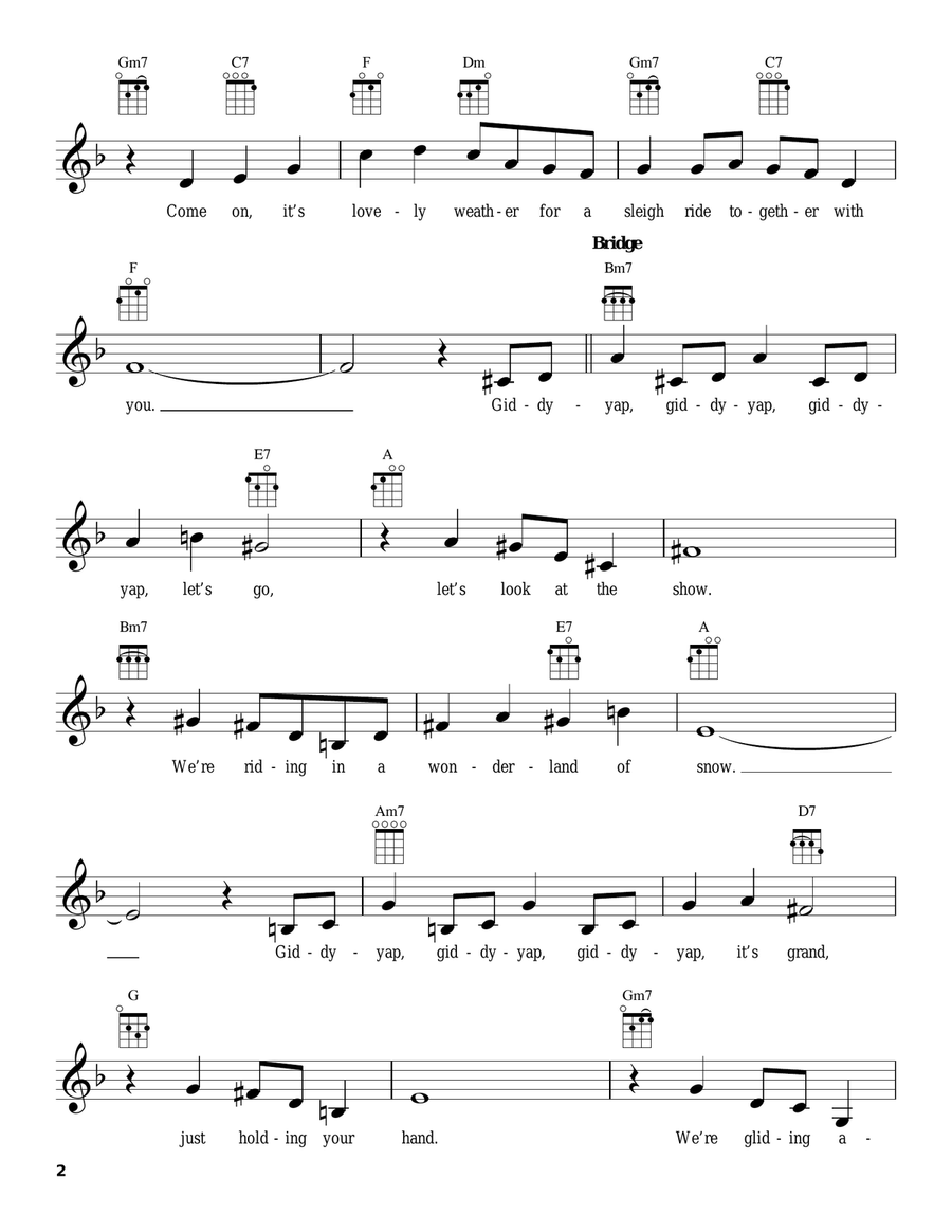 Sleigh Ride Sleigh Ride Ukulele scores gallery preview page 2