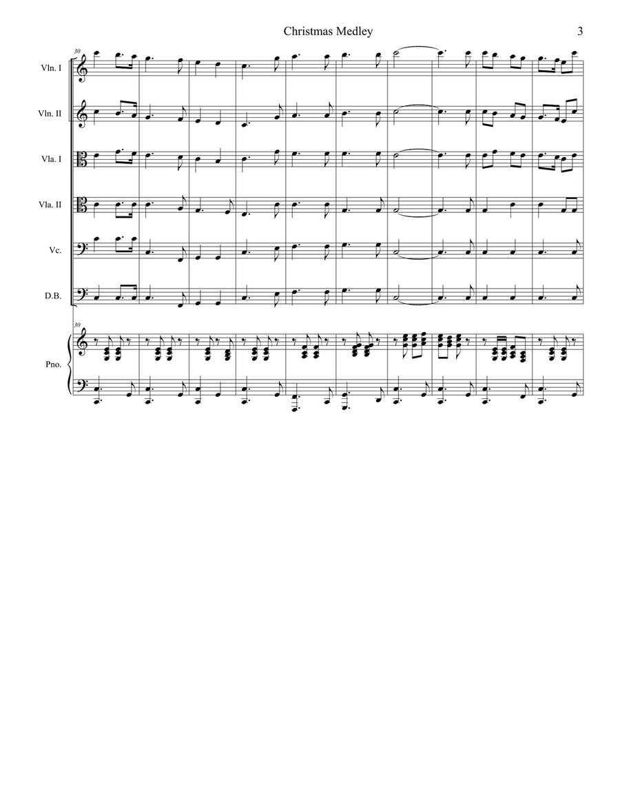 Christmas Medley (for String Orchestra) Christmas Medley (for String Orchestra) String Orchestra scores gallery preview page 3