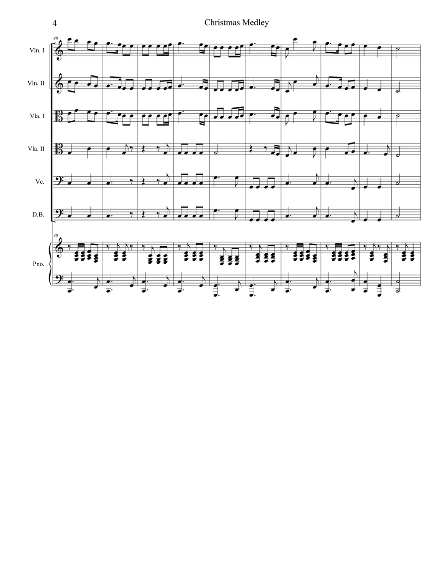 Christmas Medley (for String Orchestra) Christmas Medley (for String Orchestra) String Orchestra scores gallery preview page 4
