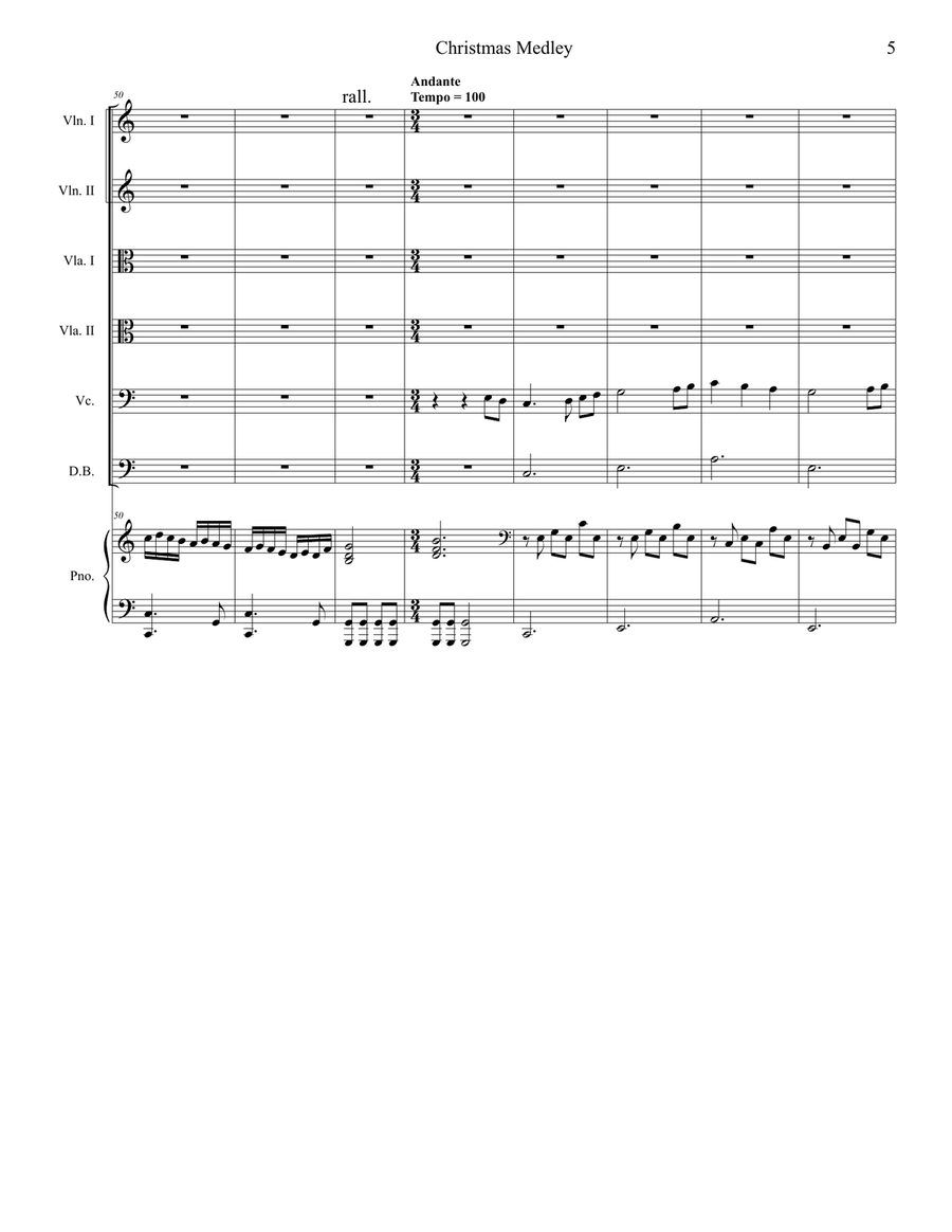 Christmas Medley (for String Orchestra) Christmas Medley (for String Orchestra) String Orchestra scores gallery preview page 5