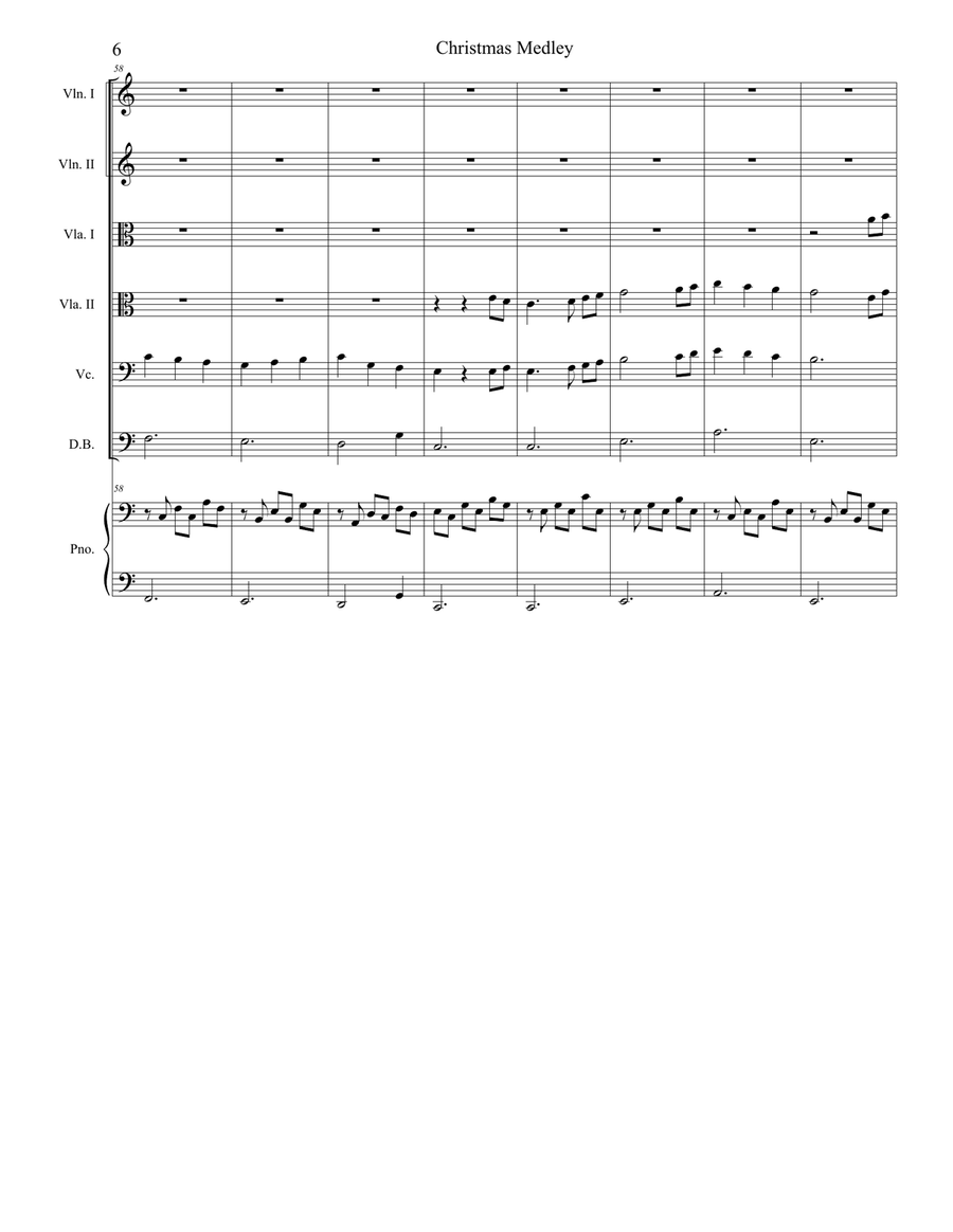 Christmas Medley (for String Orchestra) Christmas Medley (for String Orchestra) String Orchestra scores gallery preview page 6