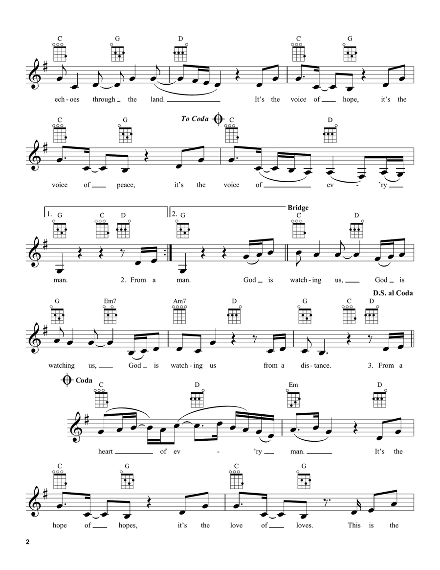 From A Distance From A Distance Ukulele scores gallery preview page 2