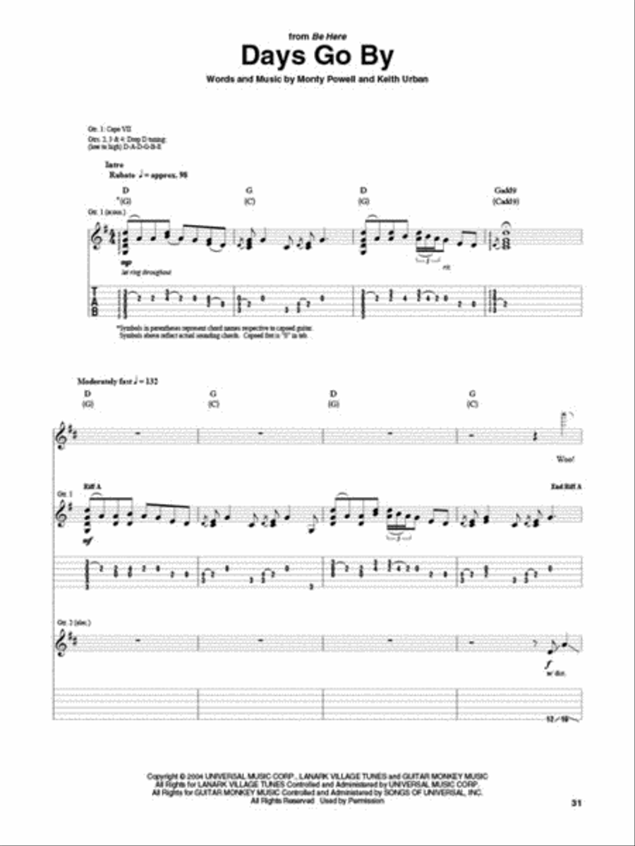 Keith Urban – Guitar Anthology Electric Guitar scores gallery preview page 5