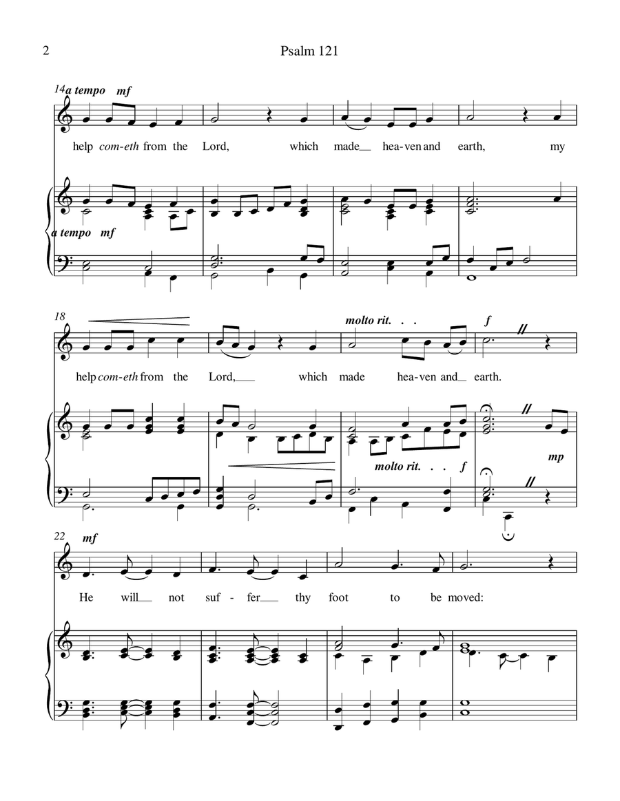 Psalm 121 (medium low voice) by Robert Collister Low Voice - Digital Sheet Music page 3