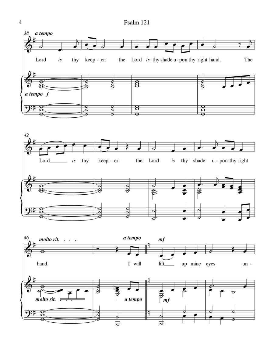 Psalm 121 (medium low voice) by Robert Collister Low Voice - Digital Sheet Music page 5