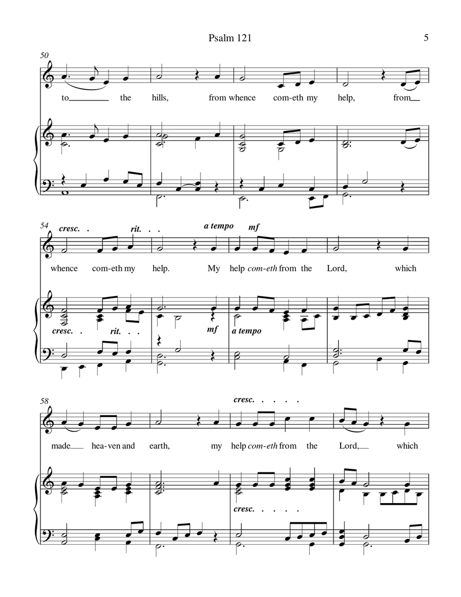 Psalm 121 (medium low voice) by Robert Collister Low Voice - Digital Sheet Music page 6