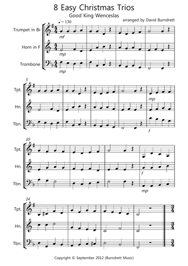 8 Easy Christmas Trios for Brass
