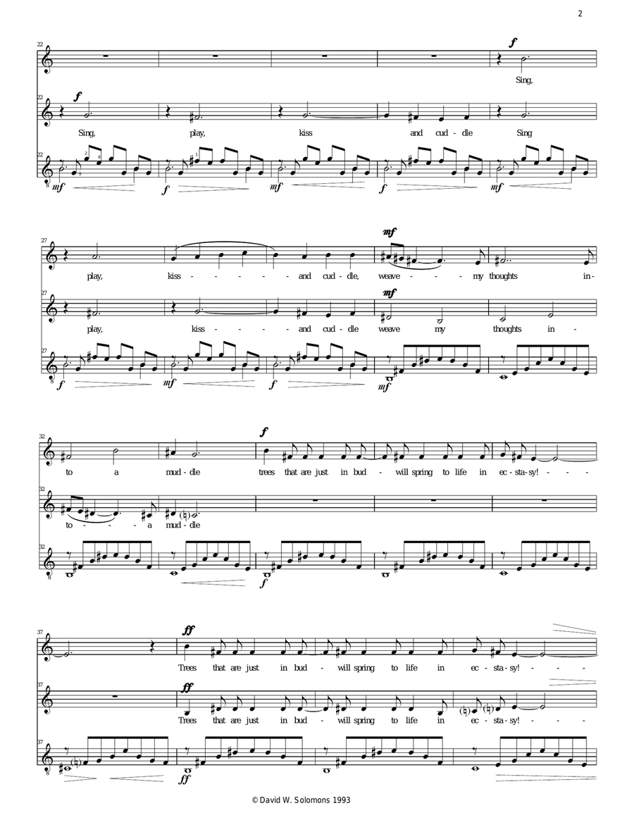 Incantation for Pamela for two voices and guitar Classical Guitar scores gallery preview page 2