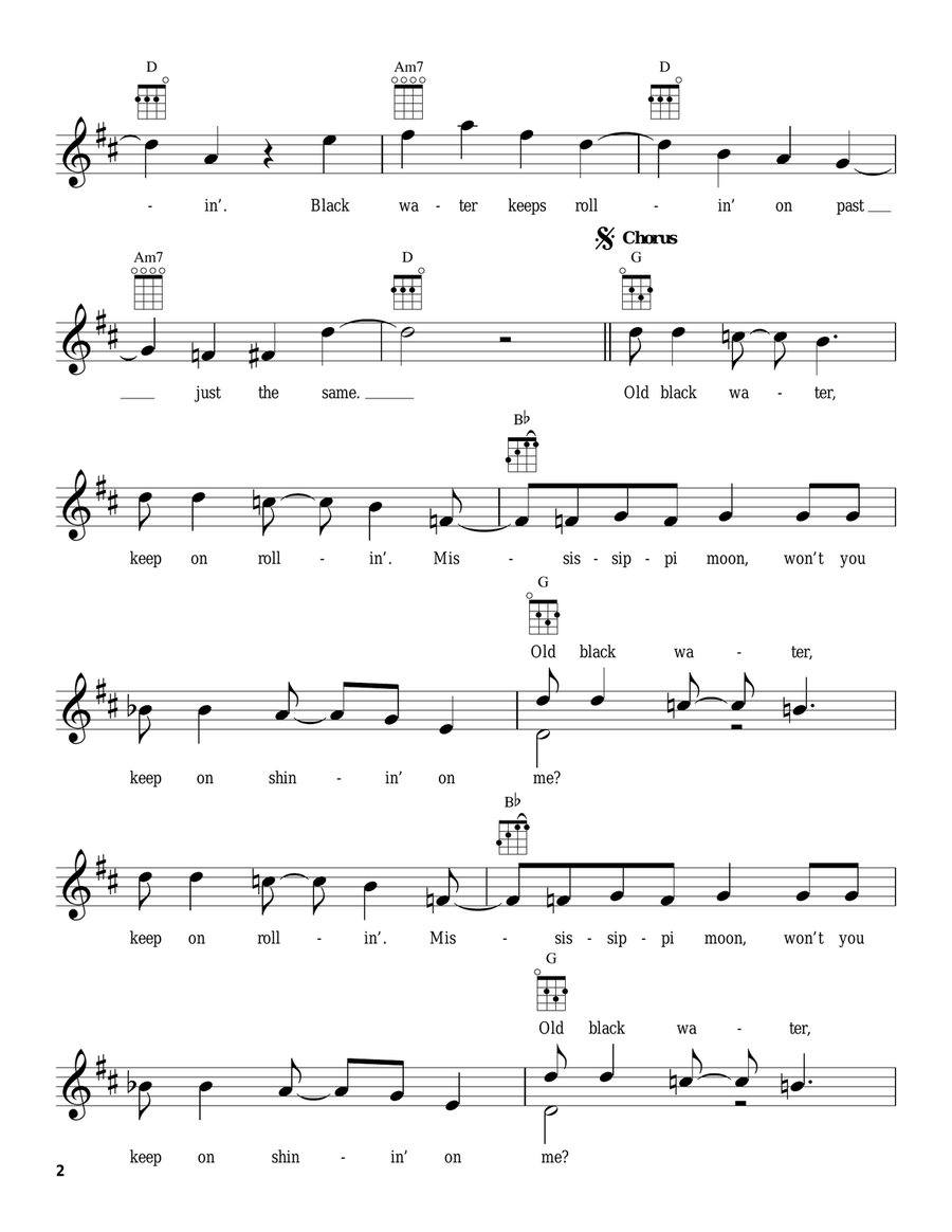 Black Water Black Water Ukulele scores gallery preview page 2