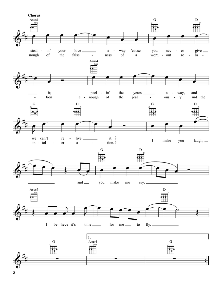 Time For Me To Fly Time For Me To Fly Ukulele scores gallery preview page 2