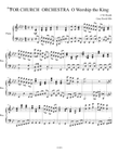 For Church Orchestra O Worship the King Piano