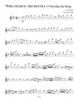 For Church Orchestra O Worship the King Violin I