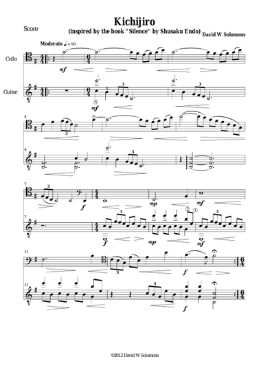 Kichijiro for cello and guitar