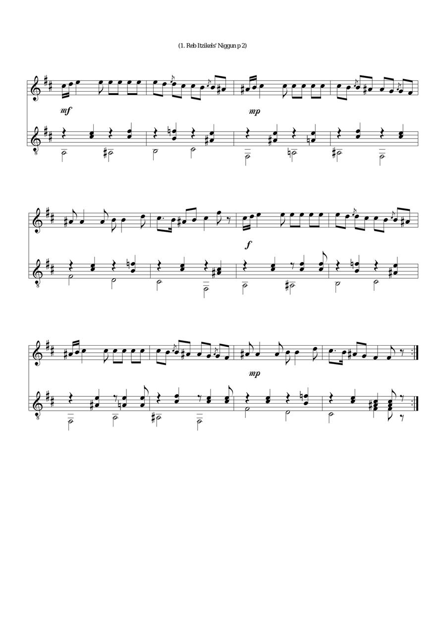 8 Jewish melodies for flute and guitar (complete set) Flute scores gallery preview page 3