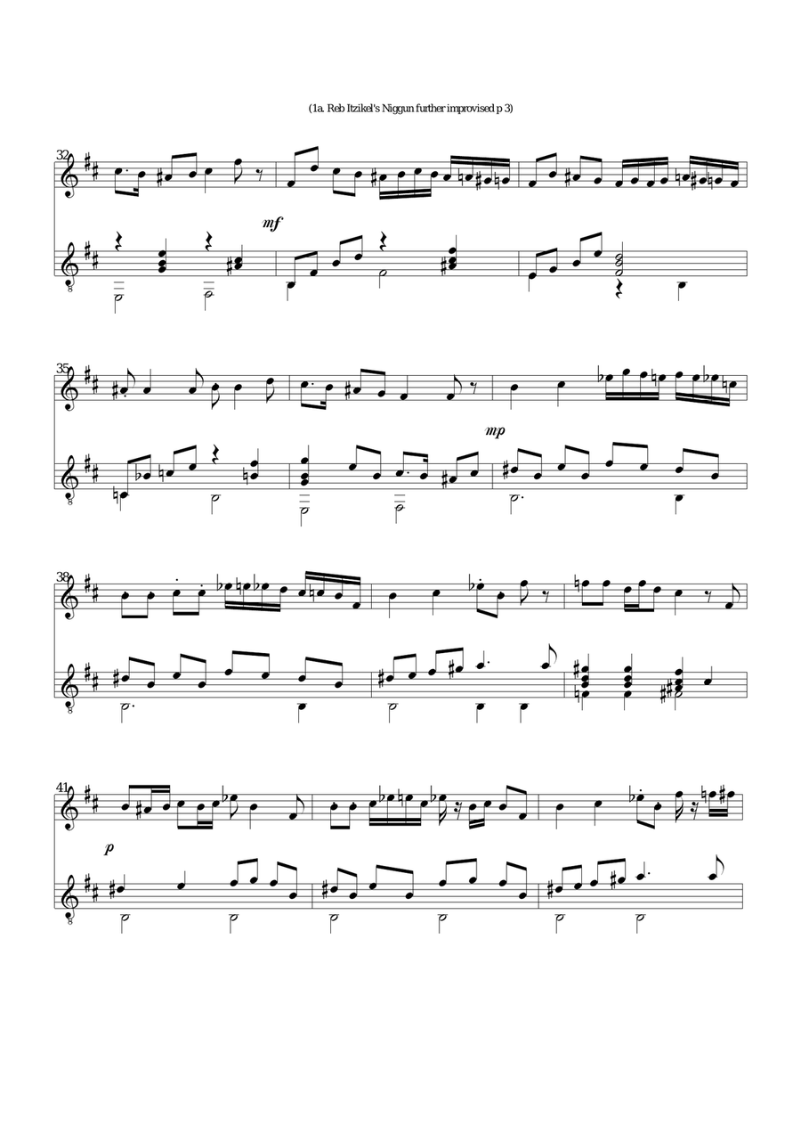 8 Jewish melodies for flute and guitar (complete set) Flute scores gallery preview page 6