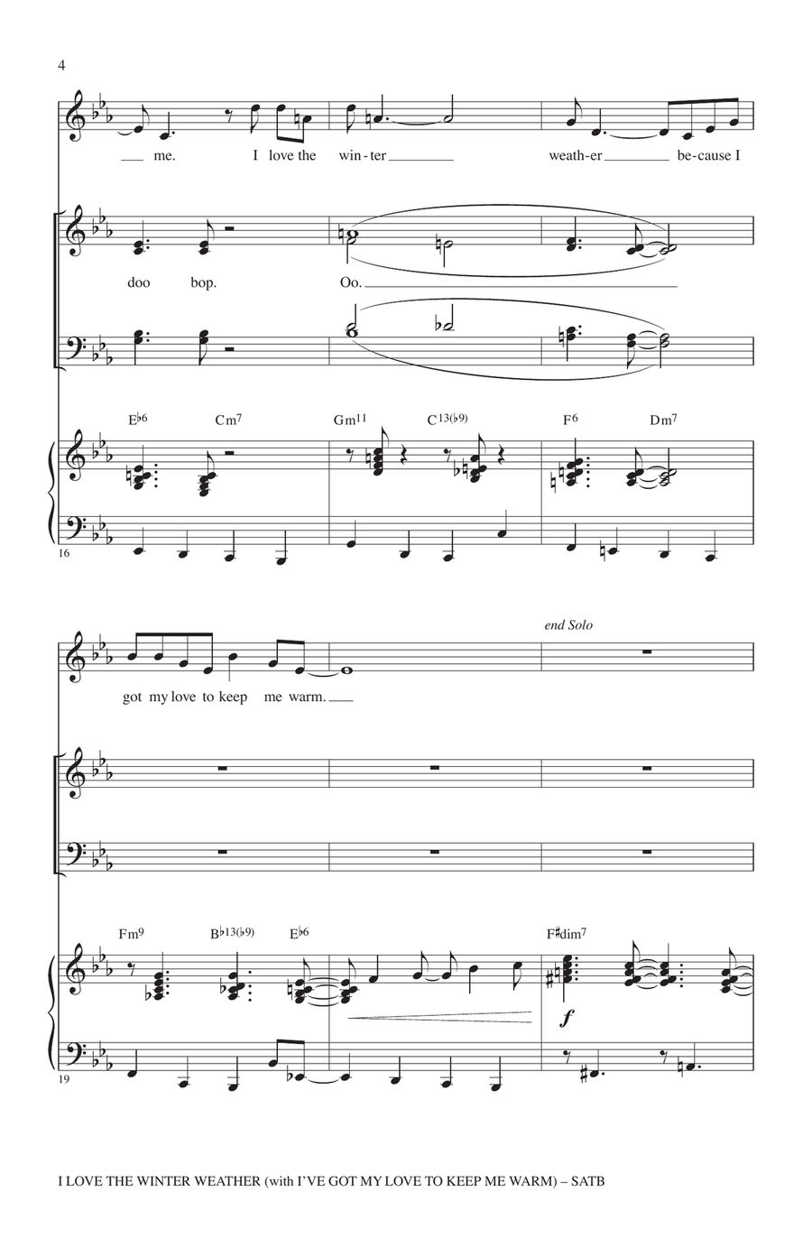 I Love The Winter Weather 4-Part scores gallery preview page 3