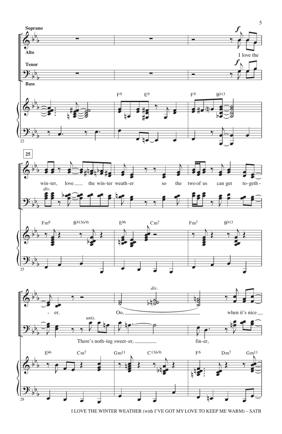 I Love The Winter Weather 4-Part scores gallery preview page 4