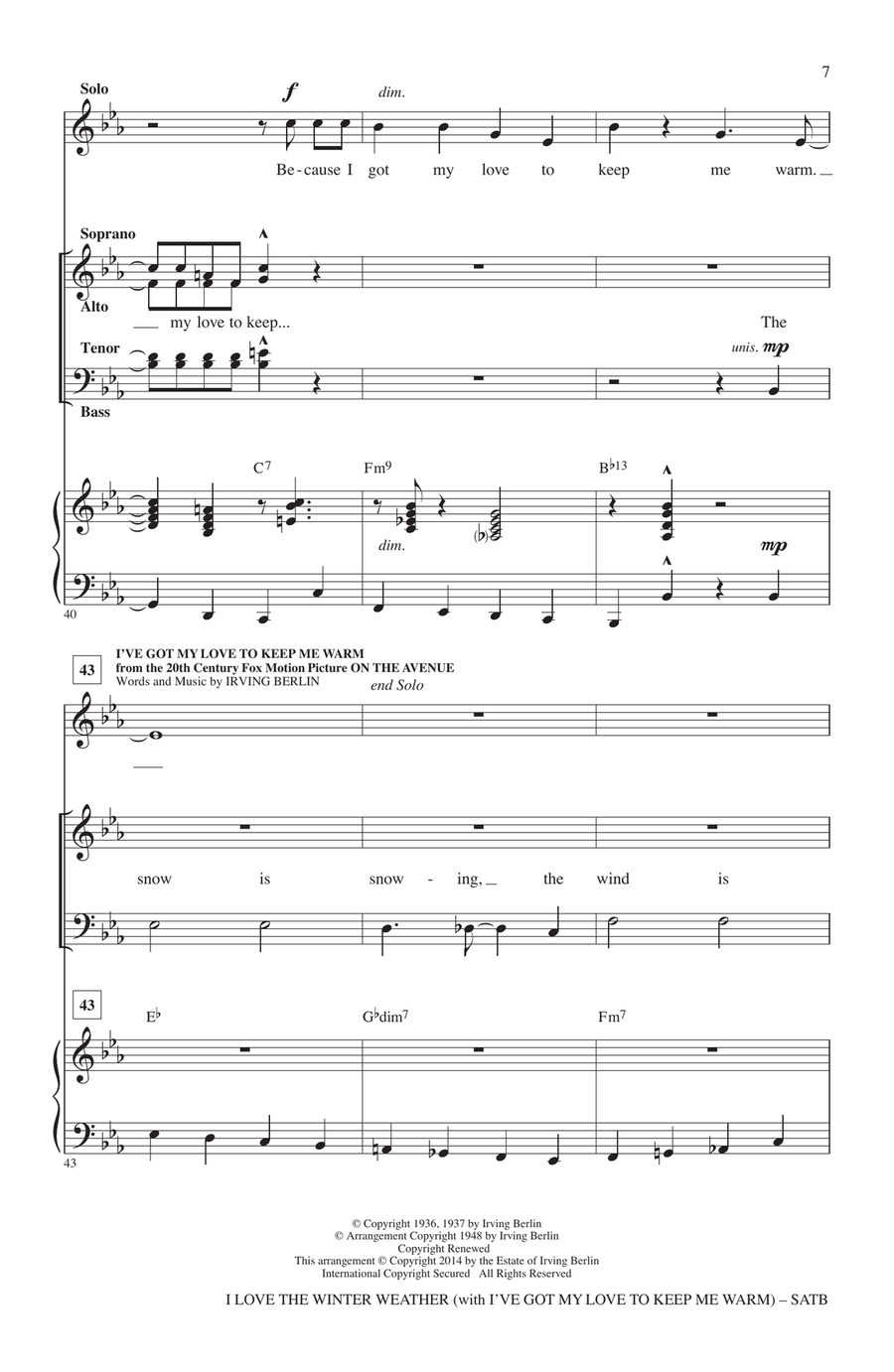 I Love The Winter Weather 4-Part scores gallery preview page 6