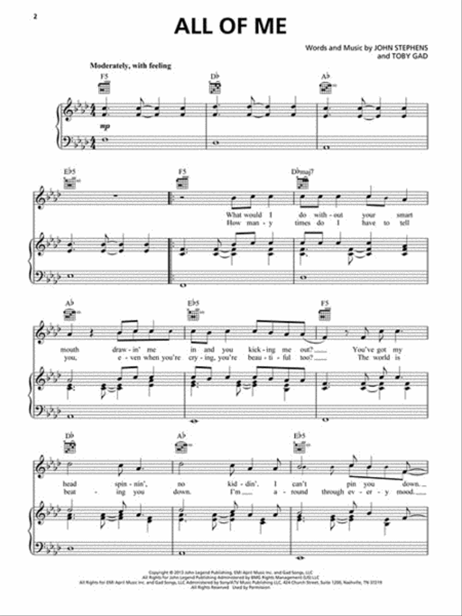 Top Hits of 2014 Piano, Vocal, Guitar scores gallery preview page 3