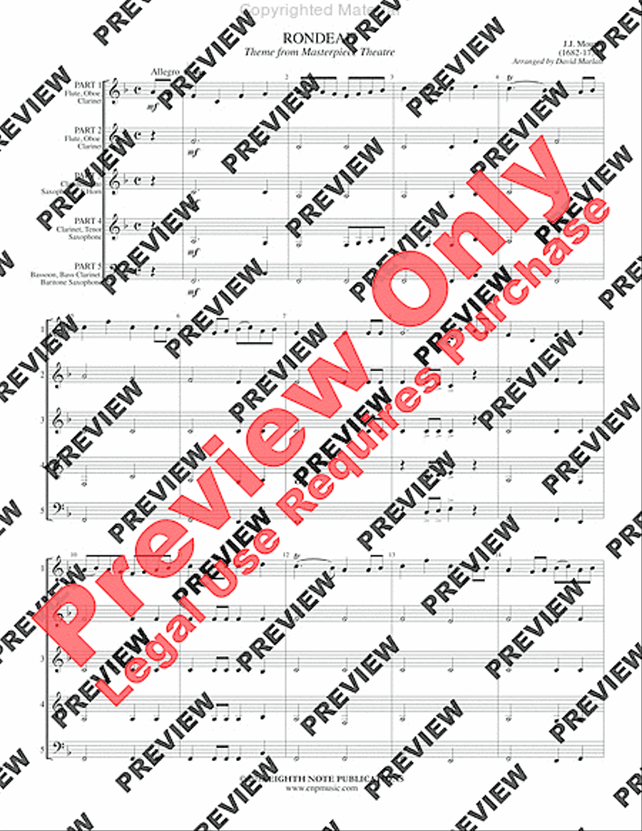Rondeau Rondeau Woodwind Ensemble scores gallery preview page 3