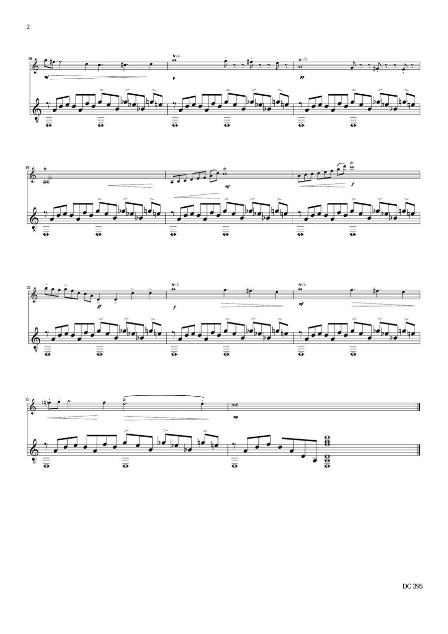 Ein Strauss aus der Frühlingszeit (A bunch of flowers from Springtime) for violin and guitar String Duet scores gallery preview page 2