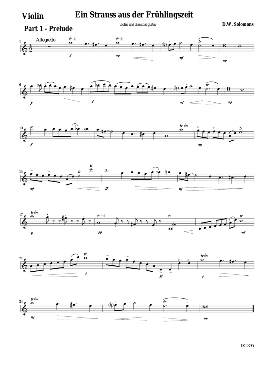 Ein Strauss aus der Frühlingszeit (A bunch of flowers from Springtime) for violin and guitar String Duet scores gallery preview page 3