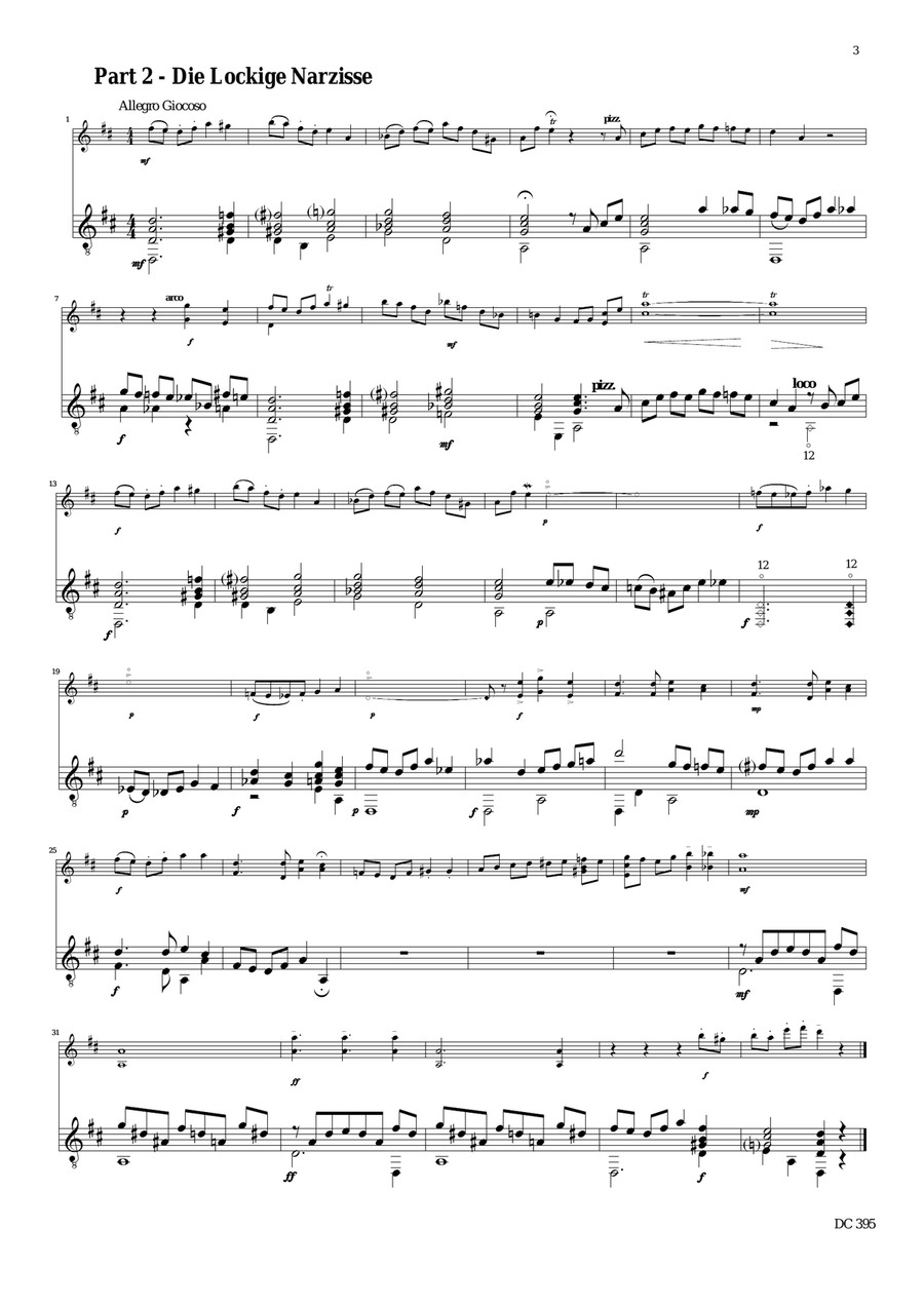 Ein Strauss aus der Frühlingszeit (A bunch of flowers from Springtime) for violin and guitar String Duet scores gallery preview page 4