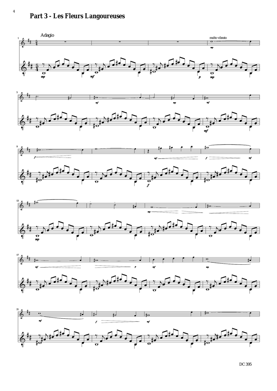 Ein Strauss aus der Frühlingszeit (A bunch of flowers from Springtime) for violin and guitar String Duet scores gallery preview page 6