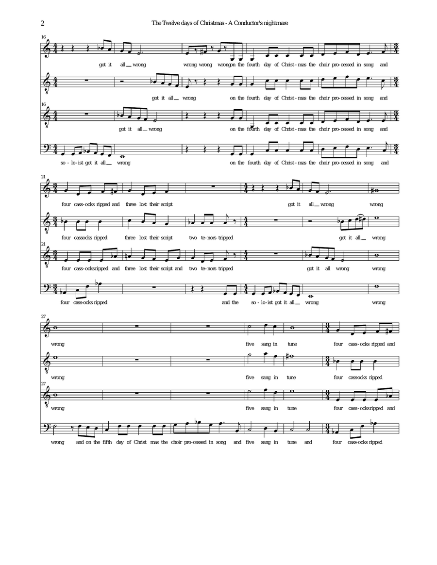 The 12 days of Christmas, a conductor's nightmare (ATBarB version) TB scores gallery preview page 3