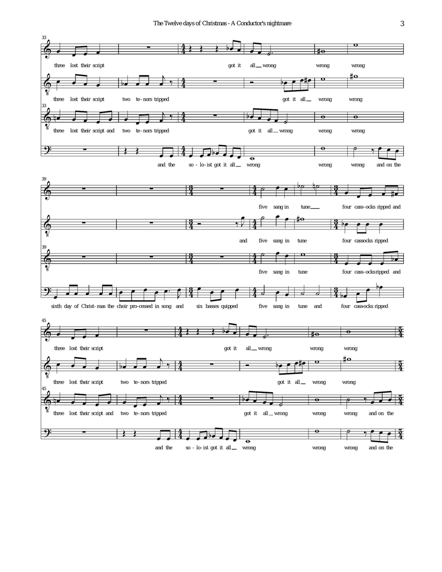 The 12 days of Christmas, a conductor's nightmare (ATBarB version) TB scores gallery preview page 4