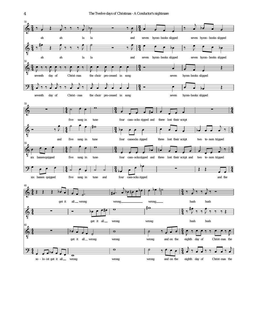 The 12 days of Christmas, a conductor's nightmare (ATBarB version) TB scores gallery preview page 5