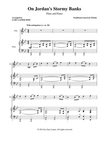 ON JORDAN'S STORMY BANKS (Flute Piano and Flt Prt)