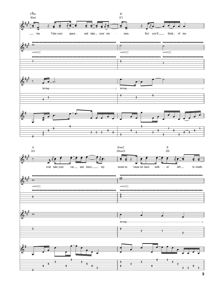 You'll Think Of Me You'll Think Of Me Acoustic Guitar scores gallery preview page 5