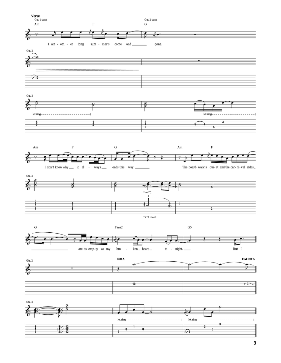 'Til Summer Comes Around Acoustic Guitar scores gallery preview page 3