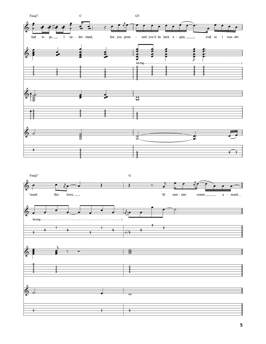 'Til Summer Comes Around Acoustic Guitar scores gallery preview page 5