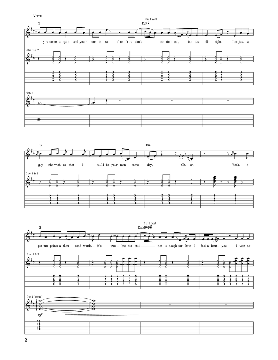 Put You In A Song Acoustic Guitar scores gallery preview page 2