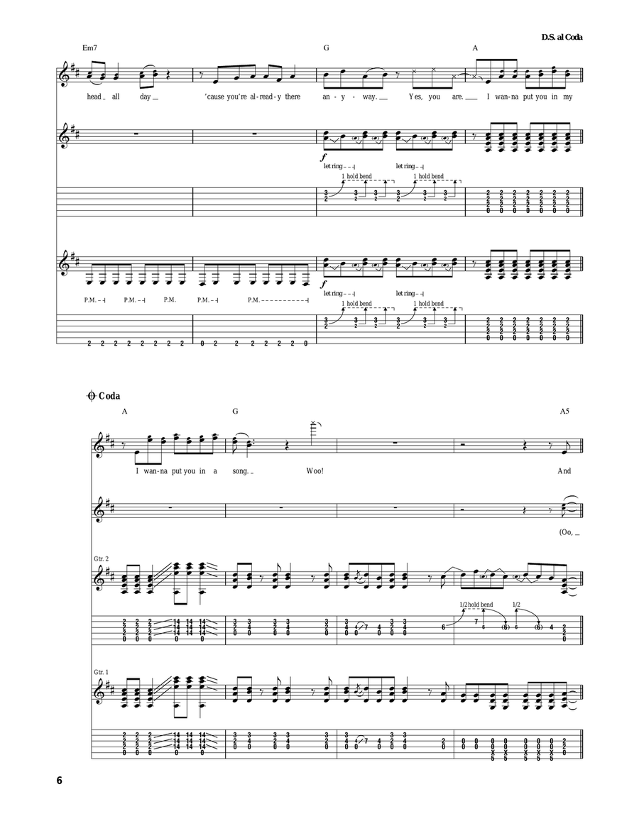 Put You In A Song Acoustic Guitar scores gallery preview page 6