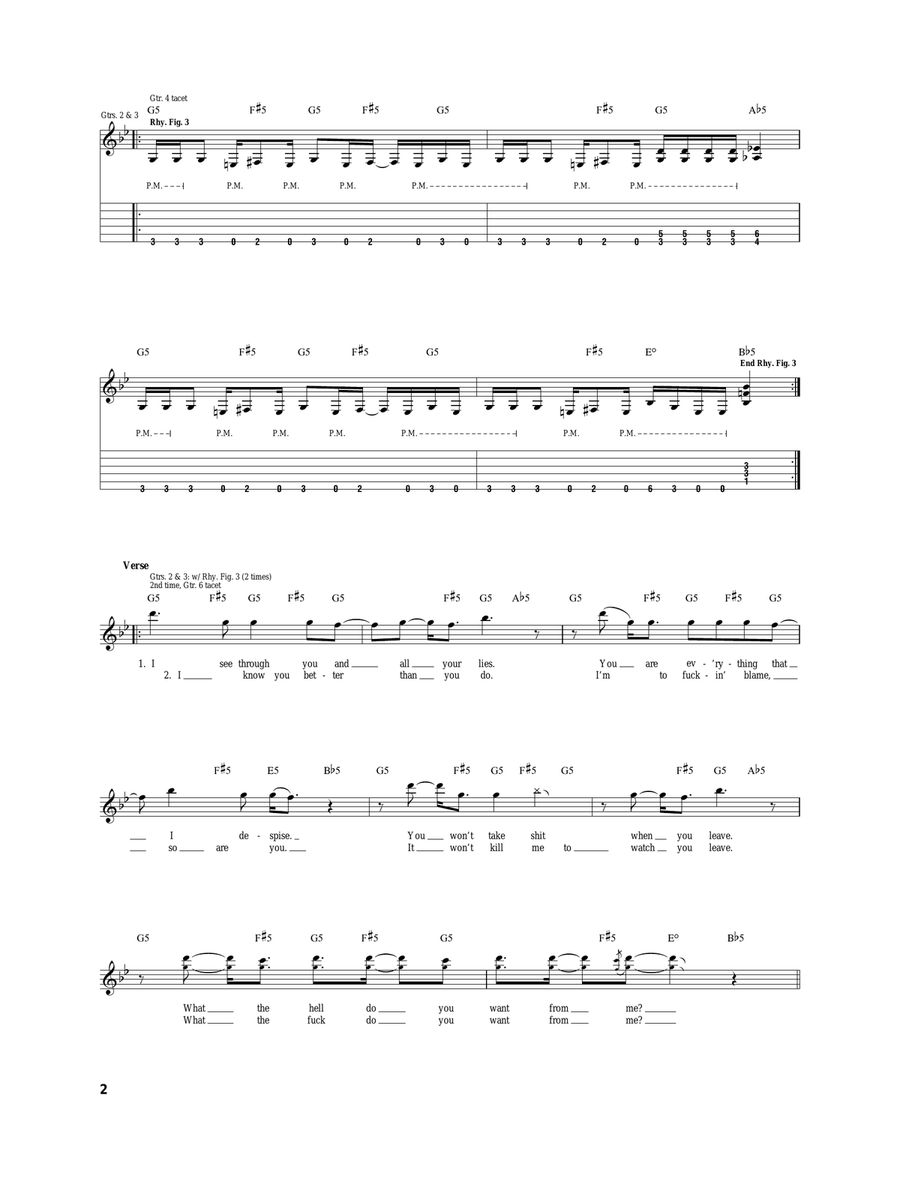 Watch You Bleed Watch You Bleed Acoustic Guitar scores gallery preview page 2