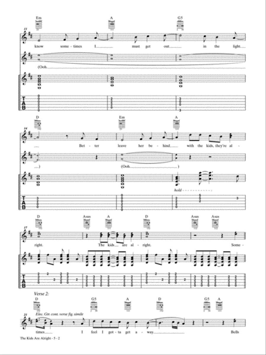 The Kids Are Alright Electric Guitar scores gallery preview page 2