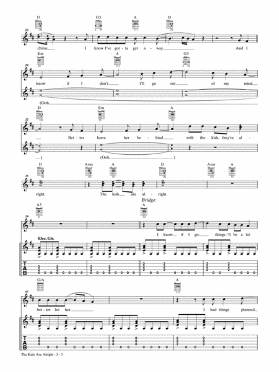 The Kids Are Alright Electric Guitar scores gallery preview page 3