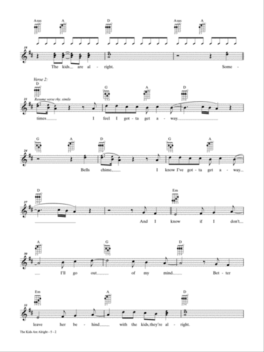 The Kids Are Alright Ukulele scores gallery preview page 2