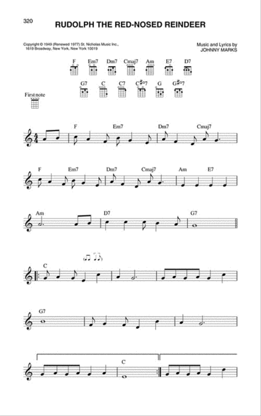 Christmas Ukulele Fake Book Piano scores gallery preview page 4