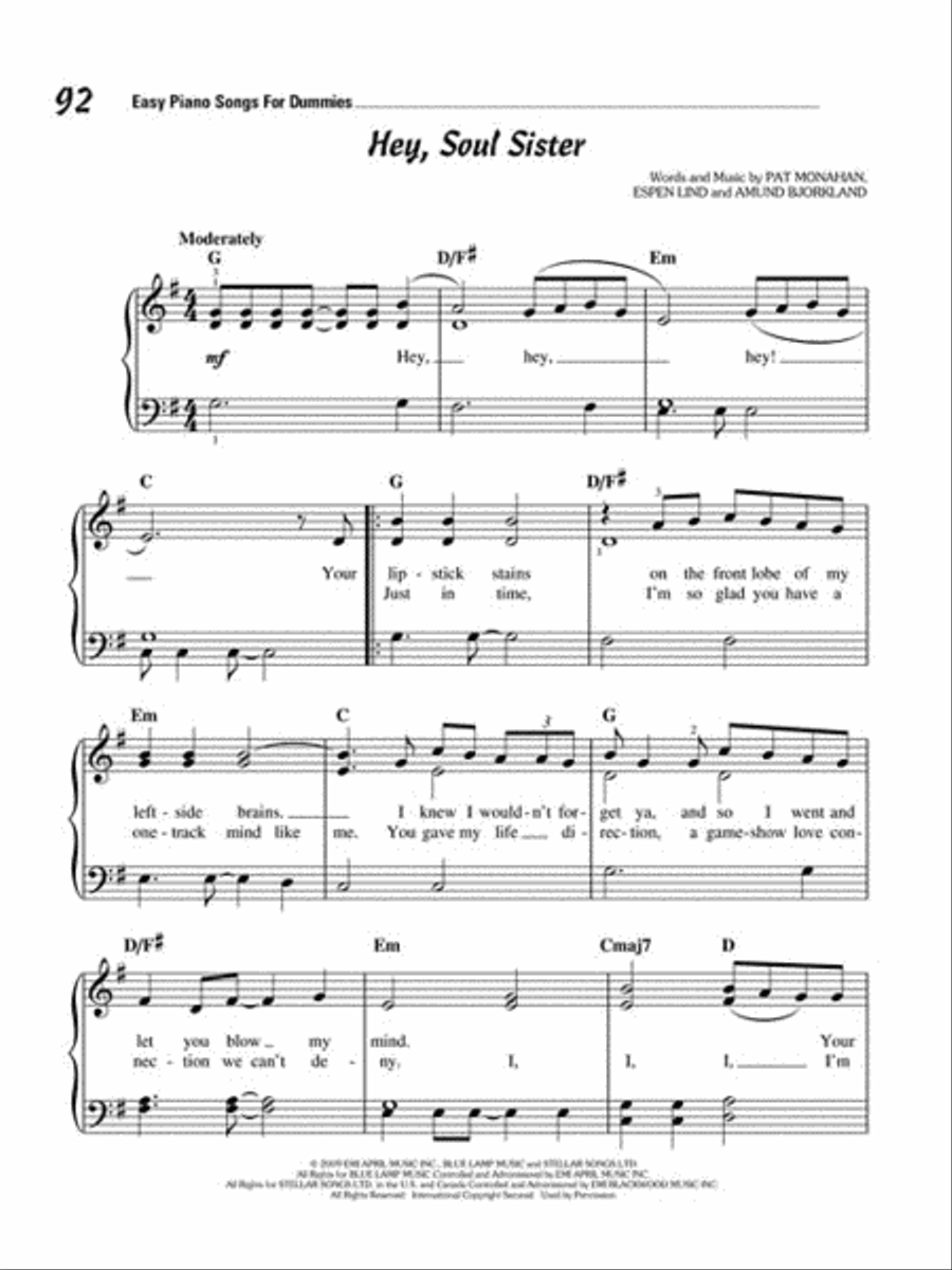 Easy Piano Songs for Dummies Easy Piano scores gallery preview page 4