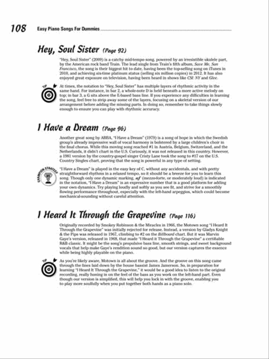 Easy Piano Songs for Dummies Easy Piano scores gallery preview page 5