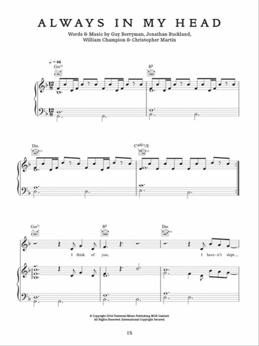 Coldplay – Ghost Stories Piano, Vocal, Guitar scores gallery preview page 4
