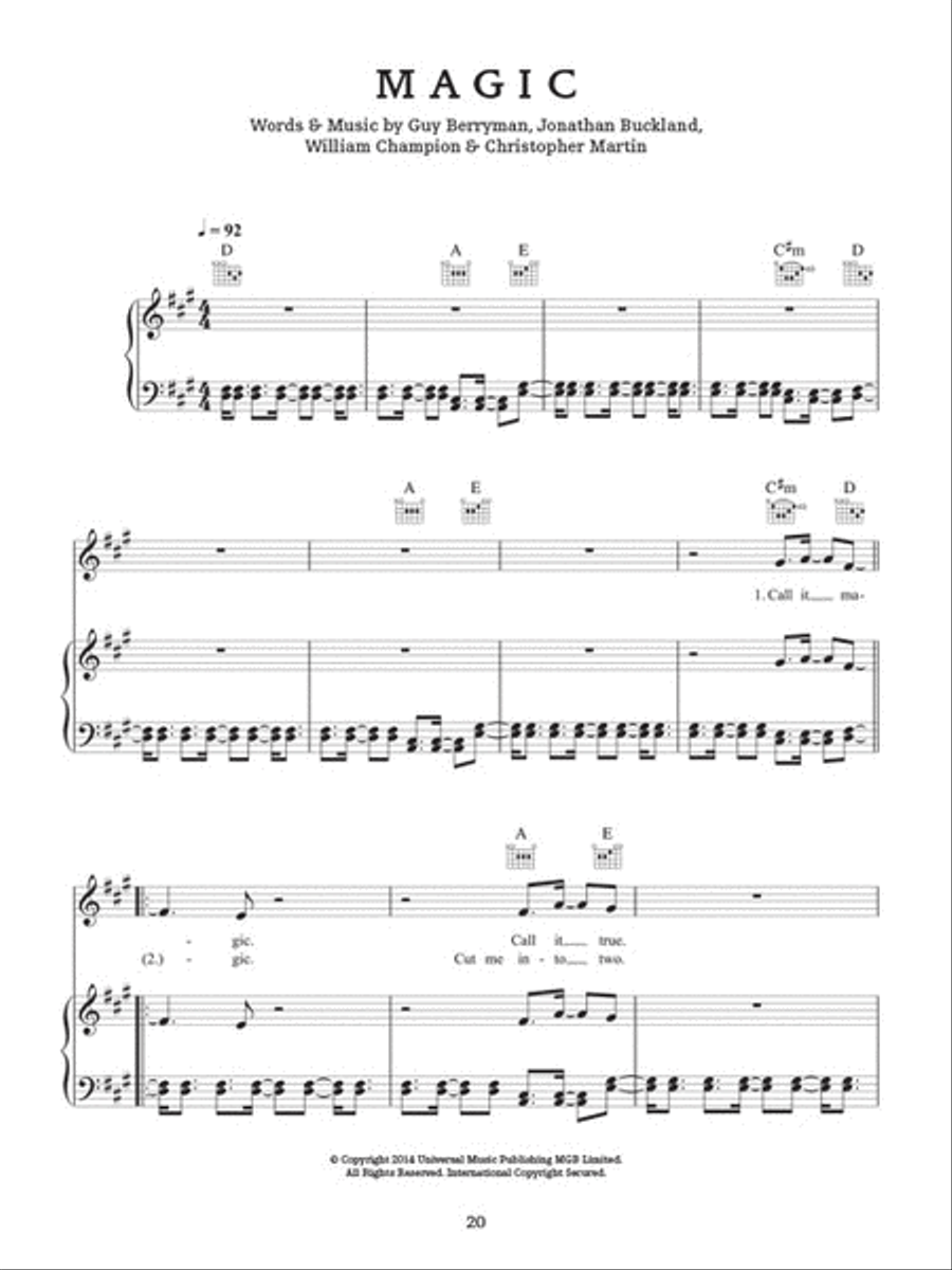 Coldplay – Ghost Stories Piano, Vocal, Guitar scores gallery preview page 5