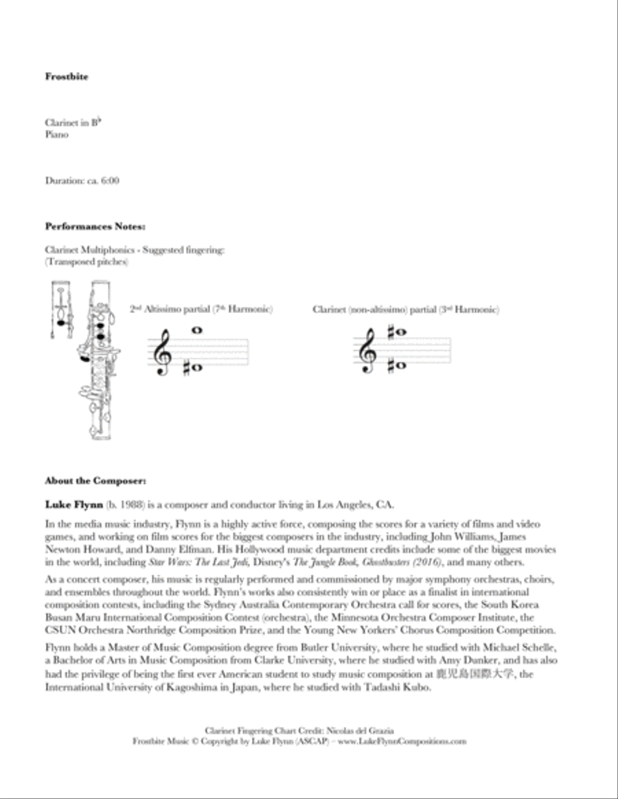 Frostbite Clarinet Solo scores gallery preview page 2