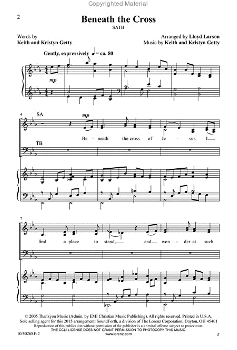Beneath the Cross Beneath the Cross 4-Part scores gallery preview page 2