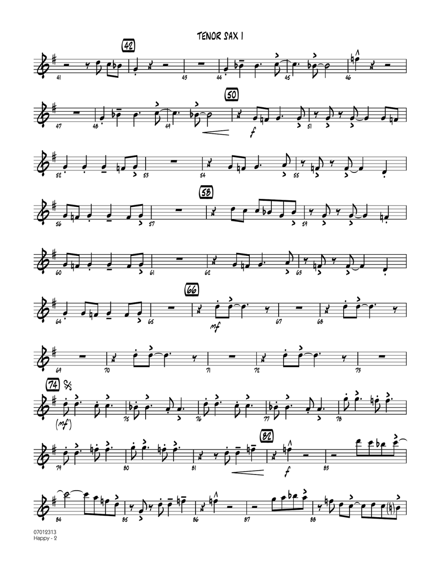 Happy (from Despicable Me 2) - Tenor Sax 1 Jazz Ensemble scores gallery preview page 2